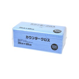 Yamato Bussan Counter Cloth, 100 Pieces, Blue, Approx. 23.6 x 11.8 inches (60 x 30 cm), Disposable Non-woven Fabric Table Duster, Commercial Use