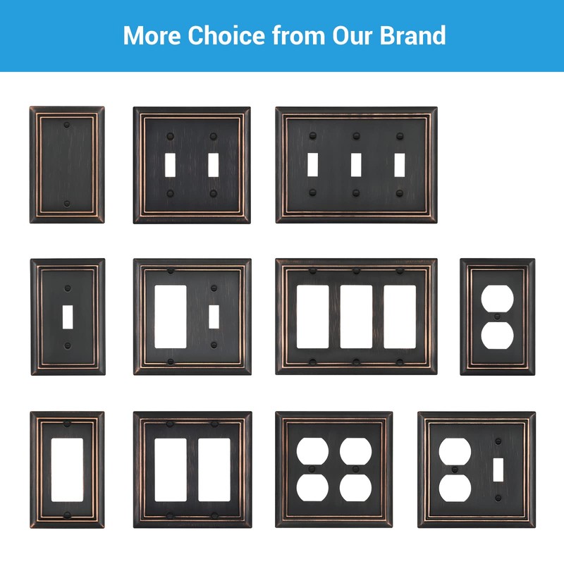 DEWENWILS 4-Pack Blank Wallplates, Aged Bronze Outlet Cover, Metal