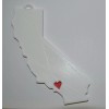 CALIFORNIA STATE OUTLINE LOS ANGELS HEART CUTOUT HOLIDAY ORNAMENT USA