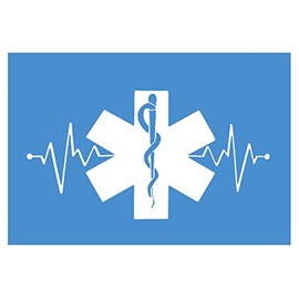 EMT Star of Life K319 8 inch Decal Lifeline Heartbeat Sticker
