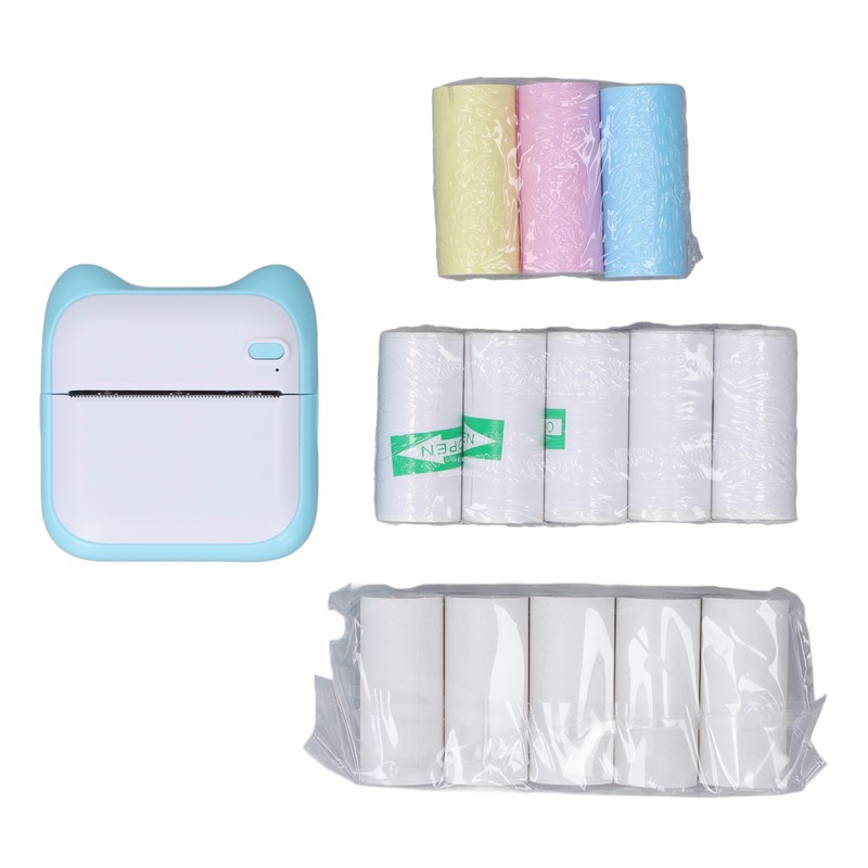 Pocket Thermal Printer with 5 Roll Paper Wireless HD Print