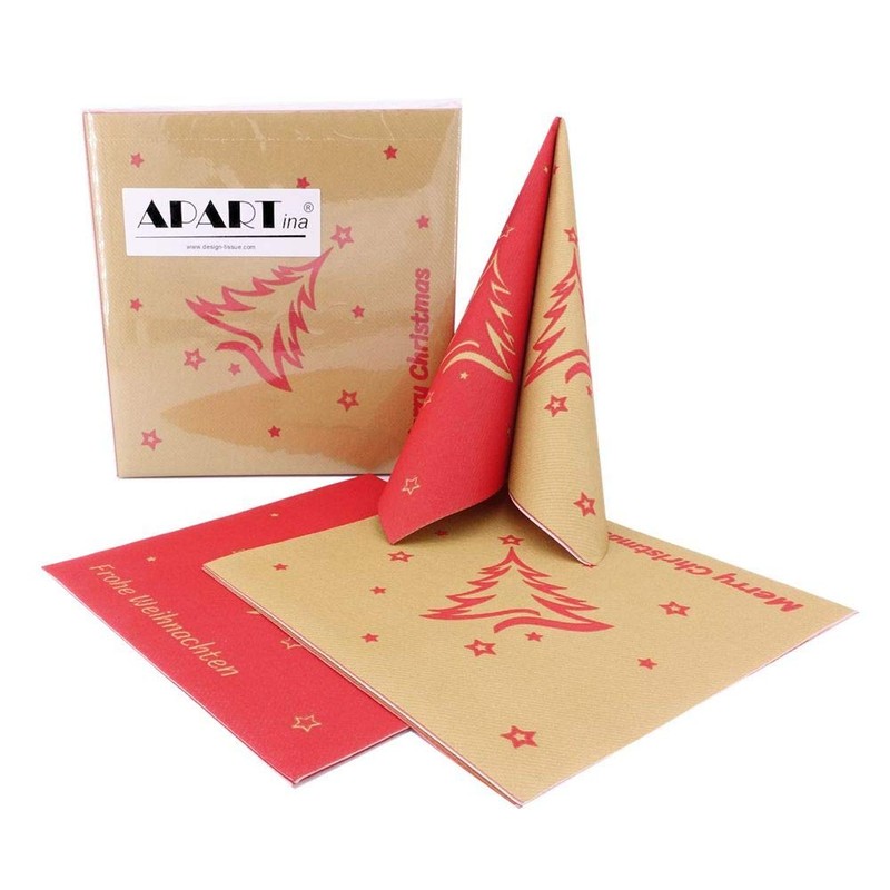 50 Napkins Christmas 40 x 40 Fabric-Like – Christmas Tree