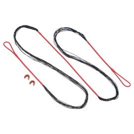 PATIKIL Bow String Replacement, 14 Strands Recurve Bowstring with Nock Point for AMO 62" Traditional Recurve Bow, Red-Black