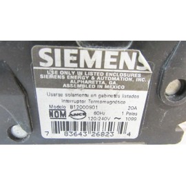 SIEMENS SIEB12000S01 SIE B12000S01 SP 20A Bolt ON CB, Black