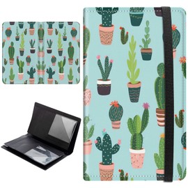 BPQOJB Server Books for Waitress Waiter Book Server PU Leather with Zipper Money Pocket Watercolor Cactus Pattern Design Serving Book Server Booklet Guest Check Book Holder Fits Server Apron