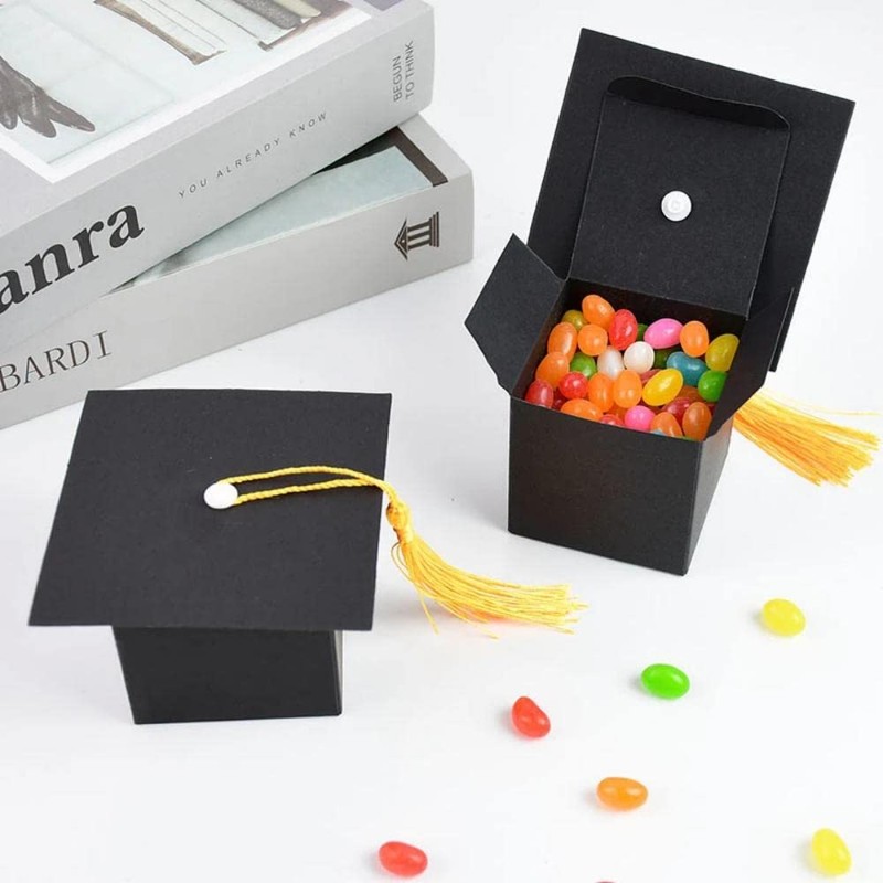 VOANZO 50PCS Graduation Hat Celebration Box Graduation Gifts Mini Gift