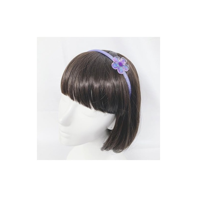 Minacute Q7570 Glitter Flower Headband (Purple) Diameter 4.7 inches (12
