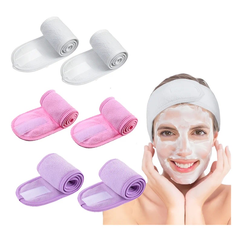 Facial Spa Diadema Maquillaje Cinta Mágica Cabello 6 Pza Blanco