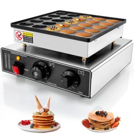 25PCS Mini Pancakes Maker Machine, 110V 950W Electric Mini Pancake Maker Commercial Mini Dutch Pancake Maker, Non-stick Small Pancake Maker Mini hotcakes machinefor Home Kitchen Restaurant Business