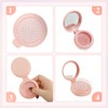 Small Folding Hair Brush with Mirror for Travel, Purse and