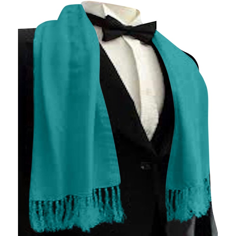 CJ Apparel Teal Green Men's Nepalese Solid Colour Fashion Scarf
