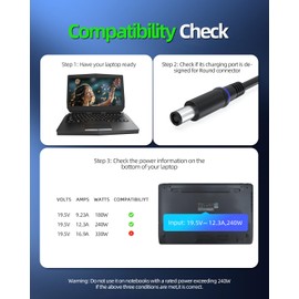 Dexpt 240W Charger Fit for Dell Alienware - UL Listed (Meets Highest Safety Standards) - Fit for Alienware M15 R5 R3 R4 R2 M17 R5 R3 R4 15 17 G5 G7 M16 M14X M17X X15 X16 Gaming Laptop Charging Power Cord