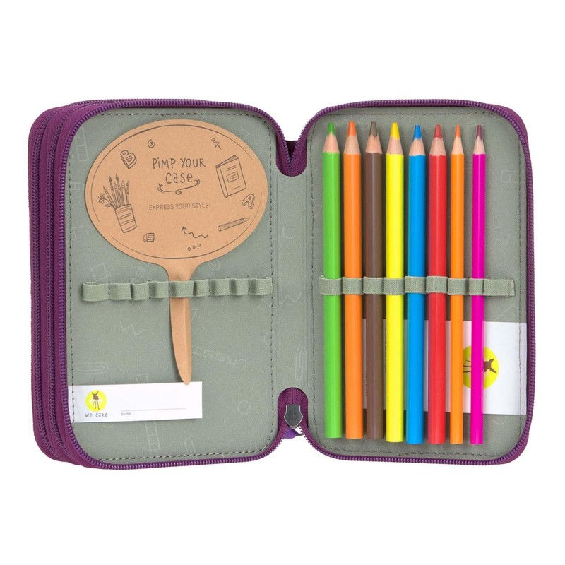 LÄSSIG Unique School Triple Pencil Case Slim Lilac