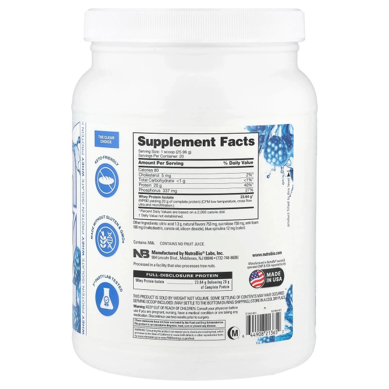 Performance, proteína transparente, frambuesa azul, 1,1 lb (519 g)