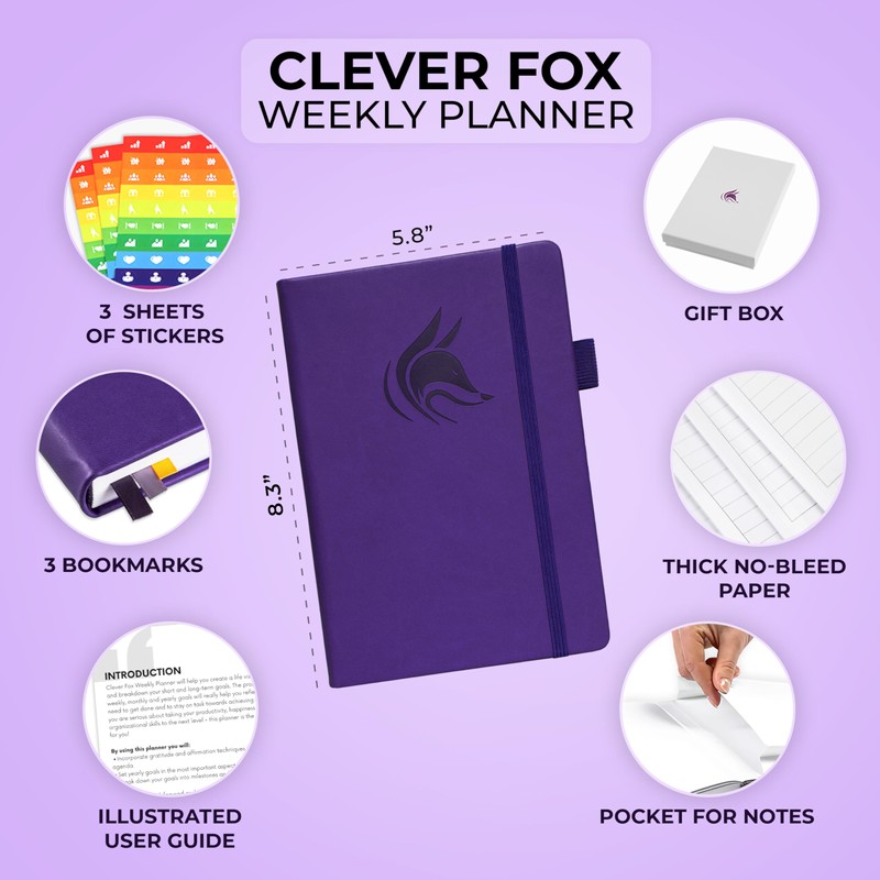Clever Fox Planner – Undated Weekly & Monthly Planner for