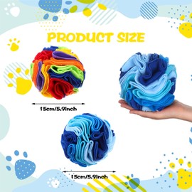 2 Packs Snuffle Ball for Dogs Stress Relief Interactive Dog Enrichment Toys Dog Sniff Mat Pet Snuffle Ball Toy Foraging Mat Dogs Treat Ball Pad Dog Puzzle Toys for Anxiety Relief Enhance Sniffing