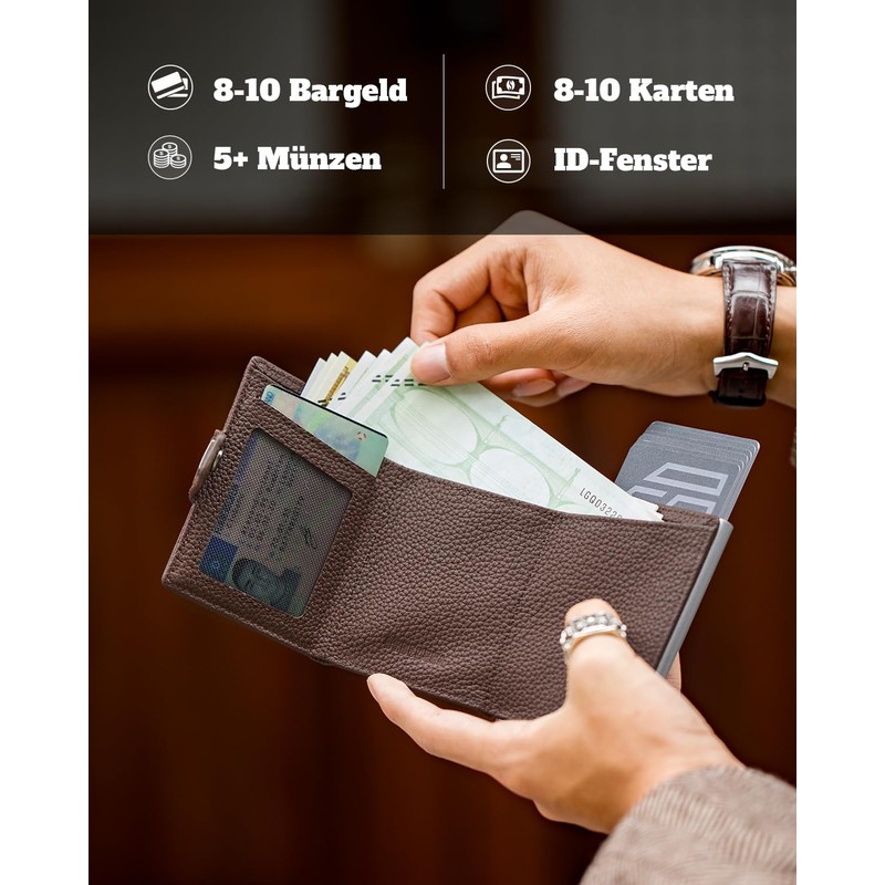 DODENSHA Pepple Airtag Wallet, Men's Wallet with Buttons, Smart Wallet