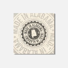 Unbranded Made In Alabama USA State Vintage Grunge 4'' X 4'' Square Wooden Coaster