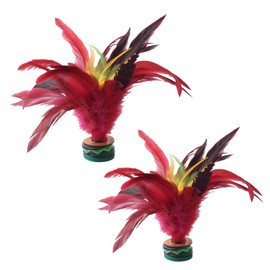 Seadiquiet 2Pcs 20CM Kick Shuttlecock, Fadeless Colorful Feathers Chinese Shuttlecock Adults, Chinese Jianzi Foot Feather Sports Toy for Indoor and Outdoor Tennis and Racquet Sports