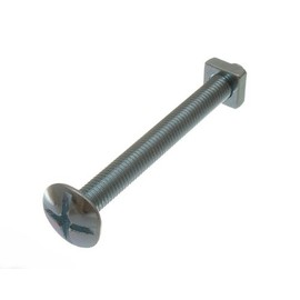 Pack of 6 Roofing Screws Cross Head + Square Nut ZP Galvanised 8 mm M8 x 80 mm