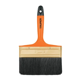 Truper BRT-6, Brocha de cerdas naturales, mango de plástico, 6"
