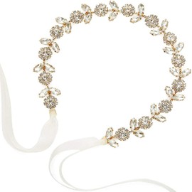 Tocados de Novia con Perlas, Accesorios para el Cabello Tocados con Hojas Diadema de Novia de Boda Diadema de Boda de Perlas Románticas con Diamantes de Imitación Flores(Oro)