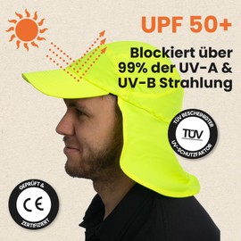 iQ-UV iQ-Company Protective Cap with Neck Protection Recycled, Yellow recycled