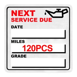 GUEER for Oil Change Sticker Static Cling, Clear Stickers 120 Pcs 2x 2 Next Service Due Sticker for Windshield, Easy to Peel with No Residue for Car Auto Vehicle Window (Red1)