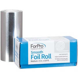 ForPro - Rollo de papel de aluminio suave, láminas de pelo de 320 pies para aplicación de color y servicios de resaltado, plateado, mediano, 5 pulgadas de ancho