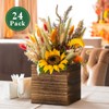 Dandat 24 Set Wood Cube Planter Box Square Wood Vase