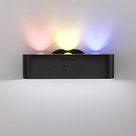 Reglaaly Wall Sconces Battery, 360° Rotate Magnetic Rechargeable Wall Mounted Lamp with 3 Color Temperatures, Wireless Wall Lights for Bedroom, Living Room(Thunderstorm Black)