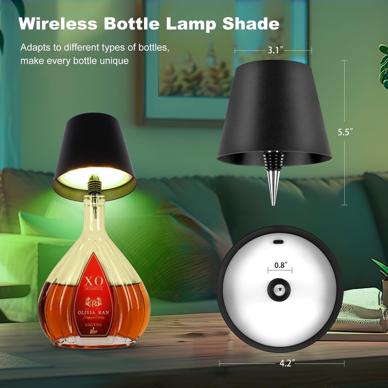 SOUDFK 2025 New Wireless Bottle Lamp,RGB LED Bottle Light with