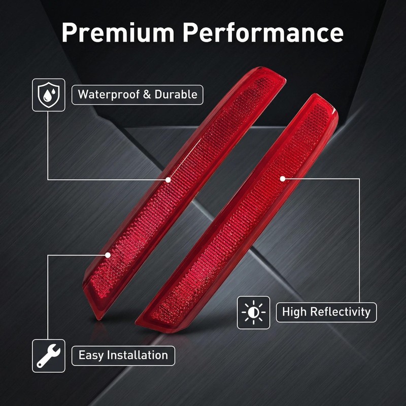 XFANLA Rear bumper Reflector For Acura MDX 2010-2013 Red Light