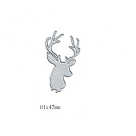DDeehs Merry Christmas Deer Metal Die Cuts,Christmas Elk Head Card Cutting Dies Cut Stencils DIY Scrapbooking Album Decorative Embossing Paper Dies Festival Card Making, Sliver, 7.8×4.8cm/3.07'x1.88'