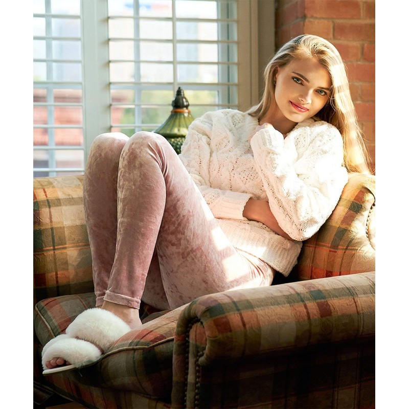 MeMoi Crushed Velvet Stretch Leggings Burgundy Small/Medium