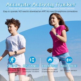 synwee Kids Digital Pedometer Watch, Step Counting Watch, Fitness Tracker, Waterproof, Date/Alarm Clock/Timer, for Children Teens Boys Girls Women (Multicolour) …