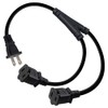 Strhowill Nema 1-15P to Dual Nema 1-15R Splitter Cable Polarized,US