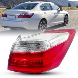 Tail Light Assembly Fit for 2013-2015 Honda Accord Sedan EX-L Touring Right Passenger Side Outer Tail Light Brake Turn Signal Back Up Bulb Replaces 33500T2AA12, 33500-T2A-A12, 33500 T2A A12, HO2805103