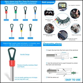 Kikerike 172 Pcs Terminal Removal Tool Kit - Pin Connector & Wire Terminal Tools