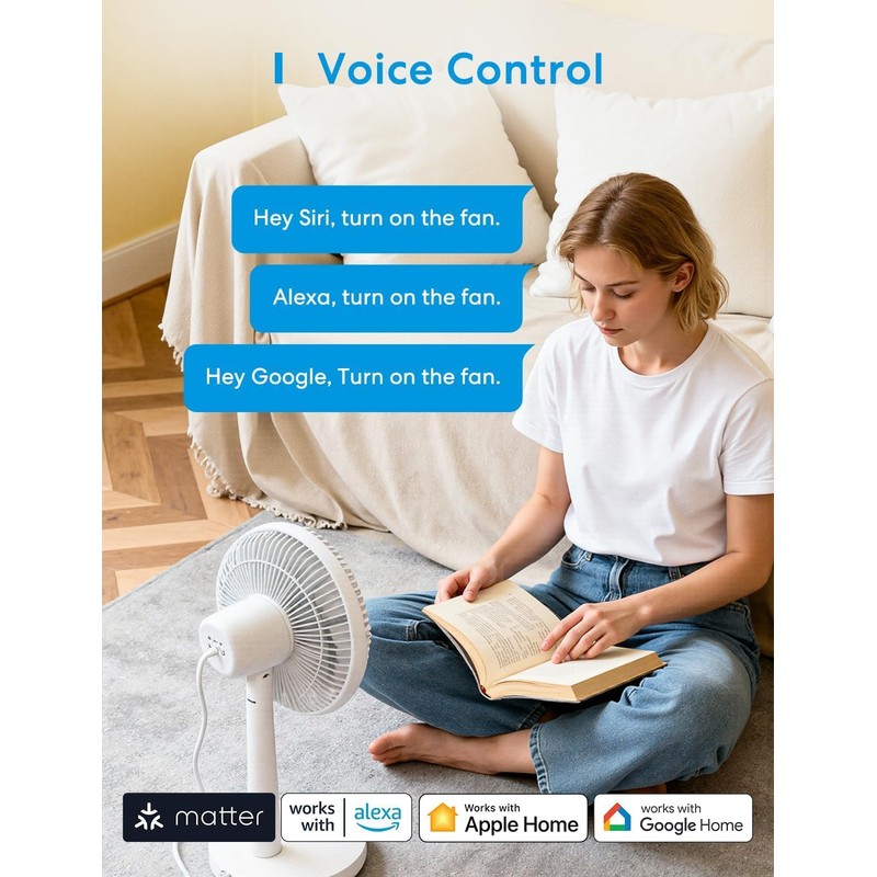 UseeLink Matter Smart Plug,WiFi Outlet Works with Alexa,HomeKit Google,Home,IFTTT,SmartThings,Wireless Smart