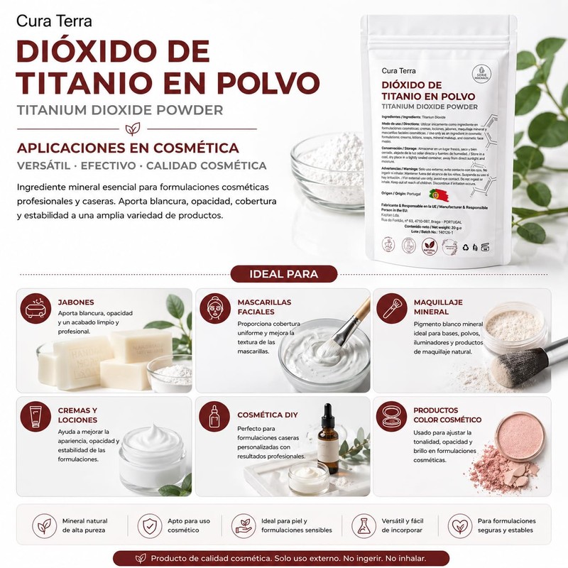 Titanium Dioxide Non Nano Cosmetic Powder 20g