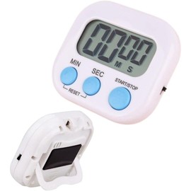 Digital timer, Kitchen timers for cooking, Magnetic Countdown Stopwatch, Count-up Timer with Stand, Countdown Clock with Loud Alarm & LCD Screen, visual timer for shower Study Work Exercise. (White)