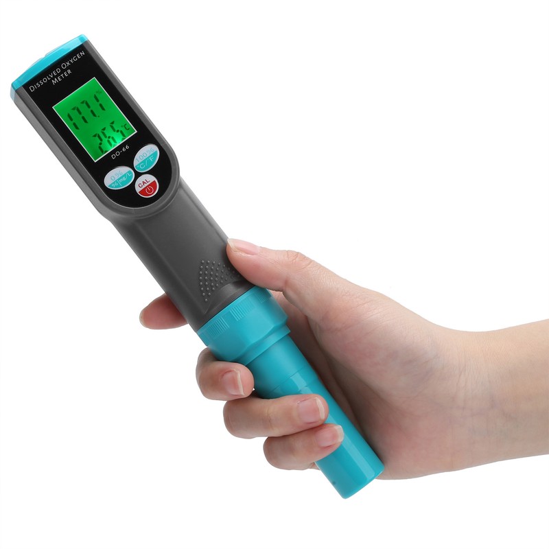 Portable Dissolved Oxygen Meter 0-199.9% Backlight Display with Temperature Tester