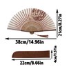 Salutto Hand Fan Bamboo Printed Pattern Folding Fan Lacquered Bamboo