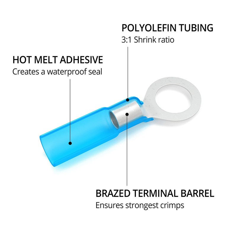 Wirefy 90 PCS Heat Shrink Ring Terminals #10 - a