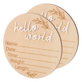 Totority Wooden Baby Announcement Plaque Newborn Milestone Sign for Hospital Baby's Name