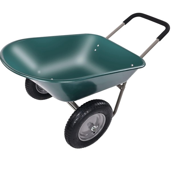 Elevon Wheelbarrow Garden Cart, Heavy Duty Home Utility, Dual-Wheel Home