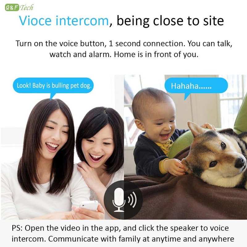 Q&F Tech V380Pro Mini WiFi Wireless HD Video Camera with