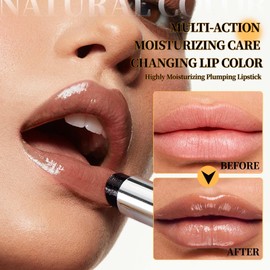 2Pcs Honey Tinted Lip Balm Lipstick Set,Nourishing Sheer Hydrating Long Lasting Natural Moisturizer Pink Brown Lipstick for Women (Black & Pink)