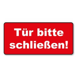 Aufkleber "Tür bitte schließen!", 20,5x9,5cm, hin114, Hinweis-Aufkleber, außenklebend für Fensterscheiben, Türen
